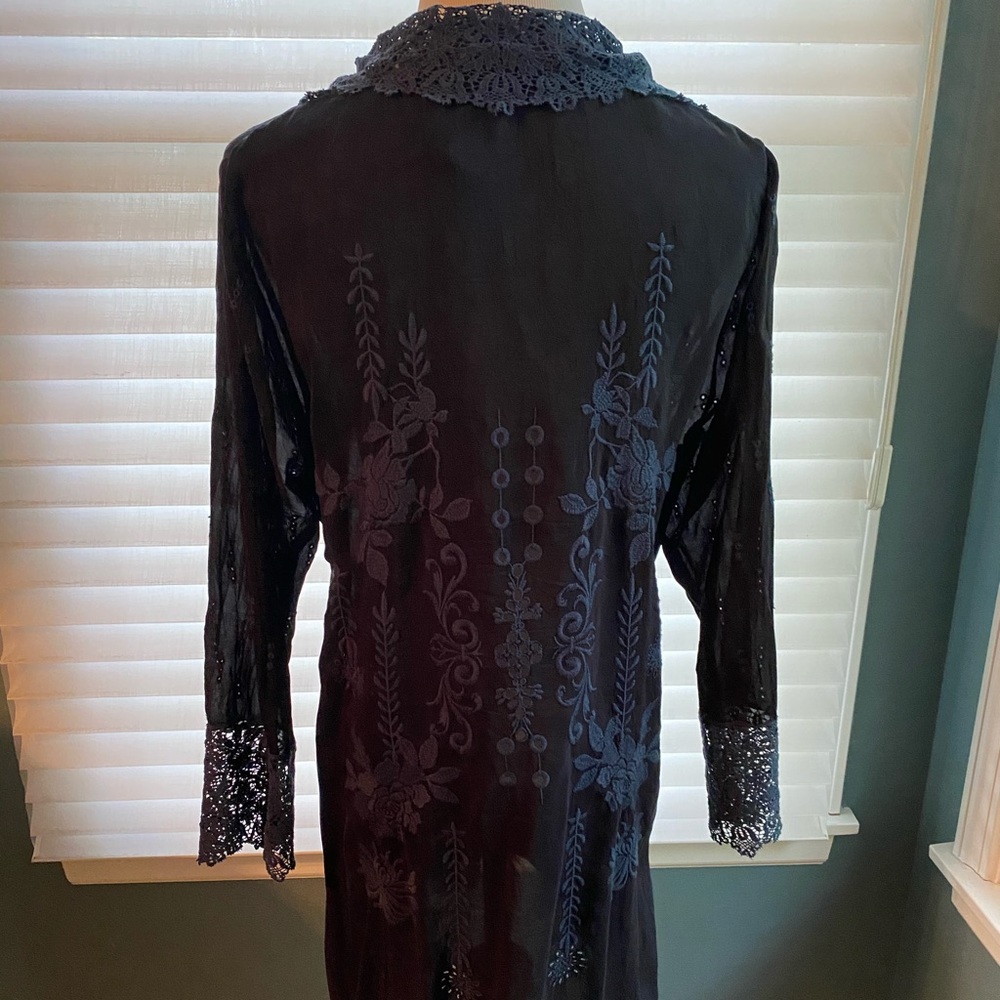 Johnny Was Embroidered eyelet lace kimono